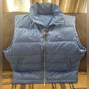 Dior Blue Oblique Gillet Puffer Vest - Authentic Size 52 Excellent Condition